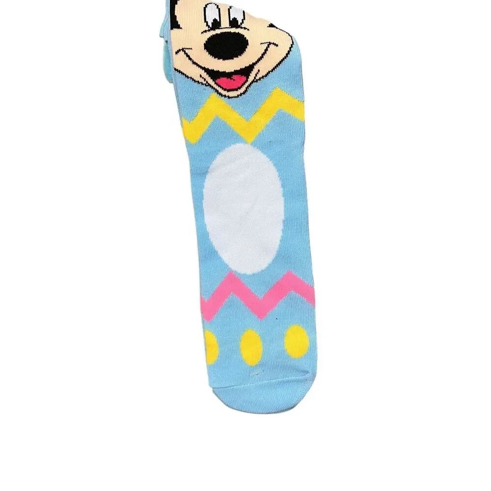 Disney Parks Socks Adult Blue Mickey Mouse Easter Bunny Egg Hunt‎ Unisex Novelty